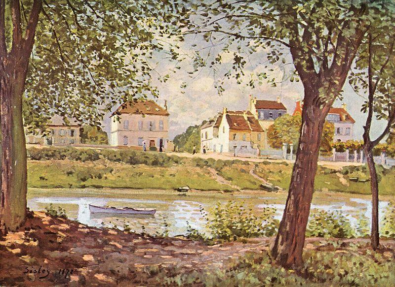 Alfred Sisley Dorf am Ufer der Seine Spain oil painting art